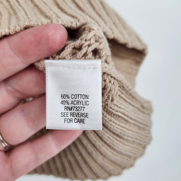 Light Tan Open Knit Sweater Vest Women Large Indie Grunge Goblin‎ Granola Earthy - Picture 6 of 8